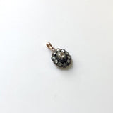 Early Victorian Rose Cut Diamond Silver Pendant with 14K Bail