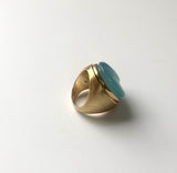 18K Gold Burle Marx Aquamarine Organic Form Ring