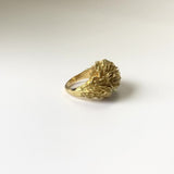 18K Gold Coral Shaped Mid-century Modern Bombe Ring