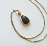 Vintage 14K Boulder Opal Pendant with Chain