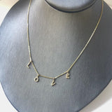 14K Gold Diamond Micro Pave LOVE Necklace