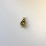 Bulbous 22K Gold Nugget Pendant with Rabbit Ear Bail