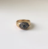 14K Victorian Era Signature Evil Eye Ring w/ Diamonds & Sapphires