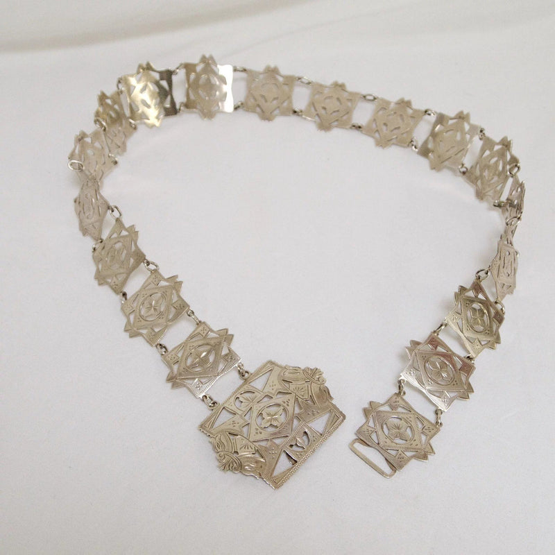 English Sterling Silver Arts and Crafts Belt, Circa 1911 Belt Kirsten's Corner Jewelry 