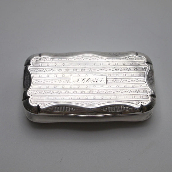 French 950 Silver Engine Turned or Pill Box Box Kirsten's Corner Jewelry 