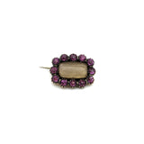 14K Gold Georgian Mourning Pin with Purple Paste Stones Brooches, Pins Kirsten's Corner 