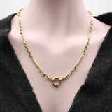 14K Gold Victorian Fettered and Bar Link Watch Chain Necklace Chain Kirsten's Corner 