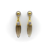 Gurhan 24K and 18K Gold Smoky Quartz Drop Earrings Earrings Kirsten's Corner 