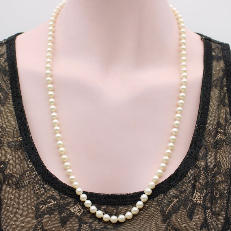 Vintage Cultured Pearl Necklace with 14K Gold Clasp Necklace Kirsten's Corner 