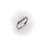 14K White Gold and Three Stone Diamond Baguette Ring Ring Kirsten's Corner 