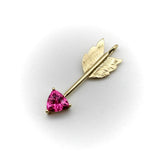 Signature 14K Gold Bright Pink Tourmaline Arrow Pendant Pendant, Charm Kirsten's Corner 