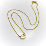 14K Gold Signature Bezel Set Pale Pink Tourmaline Necklace Necklace Kirsten's Corner 