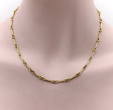 14K Gold Signature Handmade Dog Bone Link Chain Necklace with Heart Clasp Chain Kirsten's Corner 