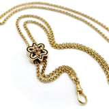 Victorian 15K Gold Chain with Enamel Slide and Dog Clip Chain Kirsten's Corner 