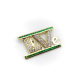 14K Gold Vintage Diamond and Emerald Love Pin Brooches, Pins Kirsten's Corner 