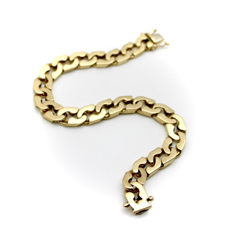 14K Gold Vintage Italian Curb Link Bracelet Bracelet Kirsten's Corner 
