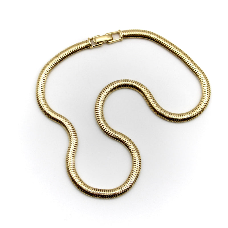 Vintage 14K Gold Thick Snake Chain Necklace Necklace Kirsten's Corner 