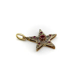 14K Gold and Silver Ruby and Diamond Star Pendant Pendant, Charm Kirsten's Corner 