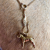 14K Gold Signature Dog Head Shepherd’s Hook Charm Holder Charm Kirsten's Corner Jewelry 