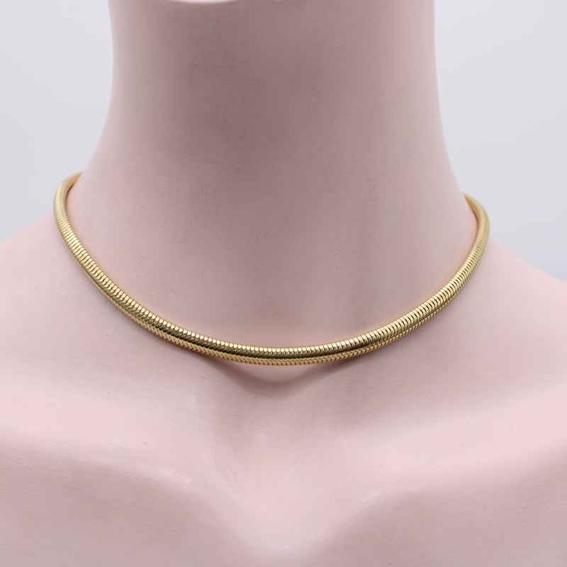 Vintage 14K Gold Thick Snake Chain Necklace Necklace Kirsten's Corner 