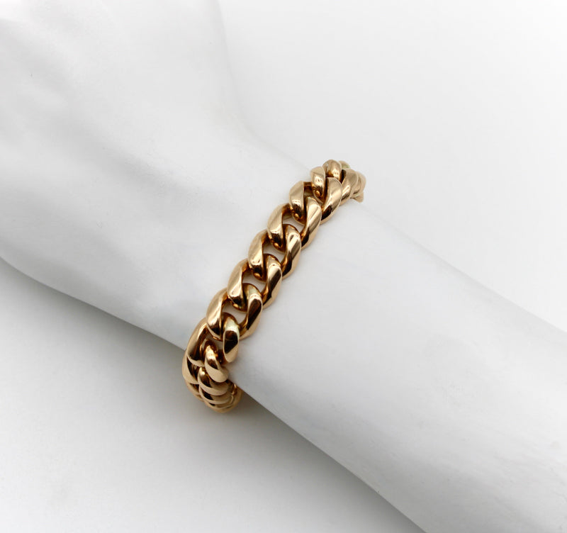 Vintage Louis Vuitton Chunky Heavy Link Bracelet Set in 18k Yellow Gold For  Sale at 1stDibs