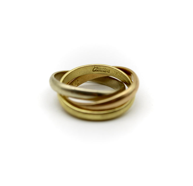 Vintage Cartier 18K Gold Tri-Color Trinity Ring Ring Kirsten's Corner 