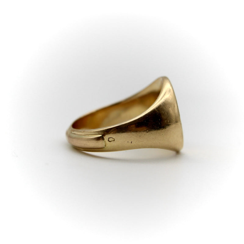 18K Gold Jean Després Art Deco Zodiac Signet Ring Ring Kirsten's Corner 