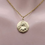 14K Gold Lady of the Water Signature Medallion Pendant, Charm Kirsten's Corner 