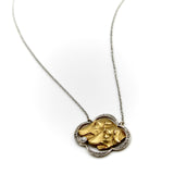 18K Gold and Platinum Edwardian Wolfhound Necklace Necklace Kirsten's Corner 