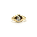 14K Gold Victorian Old Mine Cut Diamond Gypsy Ring Rings Kirsten's Corner 