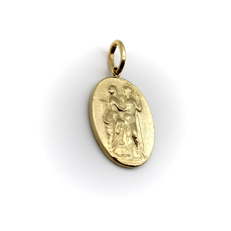 14K Gold Signature Classical Revival Venus and Mars Medallion Pendant, Charm Kirsten's Corner 
