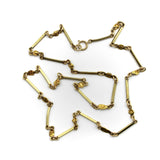 Vintage 14 and 22K Gold Nugget Bar Link Necklace Chain Kirsten's Corner 