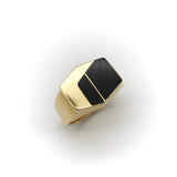14K Vintage Inlaid Onyx and Gold Ring Ring Kirsten's Corner 