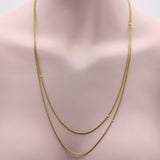 Edwardian 14K Gold Delicate Rope Chain with Tiny Blue Pearls Chain Kirsten's Corner 