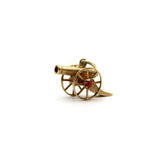 18K Gold Victorian Articulated Cannon Charm Pendant, Charm Kirsten's Corner 