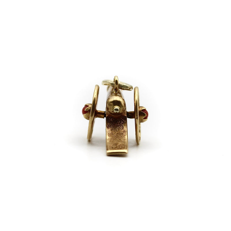 18K Gold Victorian Articulated Cannon Charm Pendant, Charm Kirsten's Corner 