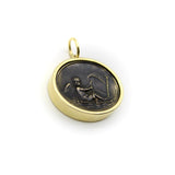 18K Gold and Bronze Rare James Tassie Cupid Medallion Pendant, Charm Kirsten's Corner 