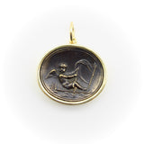 18K Gold and Bronze Rare James Tassie Cupid Medallion Pendant, Charm Kirsten's Corner 