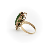 14K Rose Gold Faceted Nephrite Jade Ring Ring Kirsten's Corner 