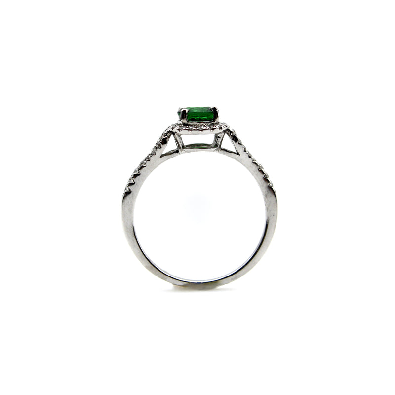 14K White Gold Tsavorite Garnet and Diamond Ring Ring Kirsten's Corner Jewelry 