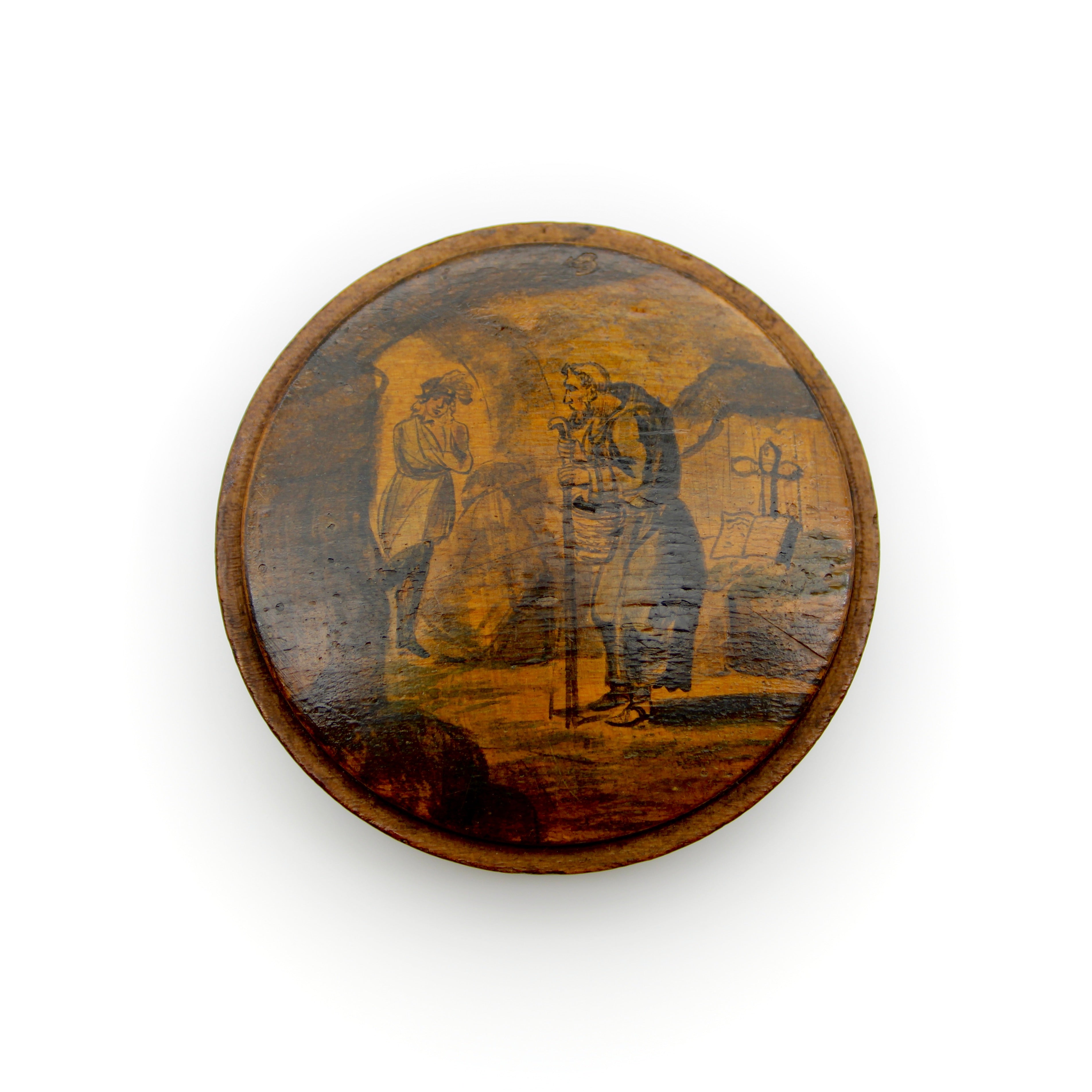 Wooden Snuffbox With Hand Painted Image of Monk | Kirsten's Corner ...