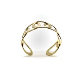 18K Gold Modernist Circle Motif Cuff Bracelet Circa 1970 Bracelet Kirsten's Corner 
