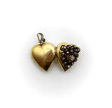 Victorian 18K Gold Rose Cut Diamond Encrusted Heart Locket locket Kirsten's Corner 