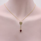 Signature 14K Gold Pink Tourmaline Gemstone Arrow Pendant Pendant Kirsten's Corner Jewelry 
