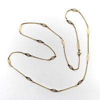 Vintage 18K Gold Fancy Link 31" Italian Station Chain