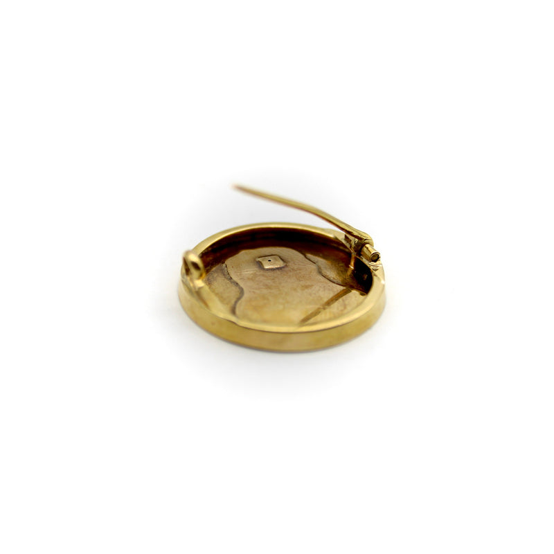 Victorian 18K Gold Portrait Miniature Enamel Brooch with Rose Cut Diamond Brooches, Pins Kirsten's Corner Jewelry 