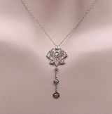 Platinum and Diamond Edwardian Lavaliere Necklace Necklace Kirsten's Corner 
