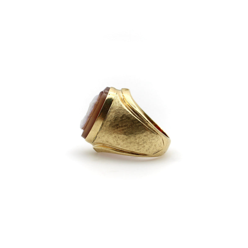 Victorian 14K Gold Hardstone Helmeted Warrior Cameo Ring Ring Kirsten's Corner Jewelry 