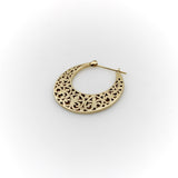 Vintage 14K Gold Reticulated Moon Hoop Earrings Earrings Kirsten's Corner 
