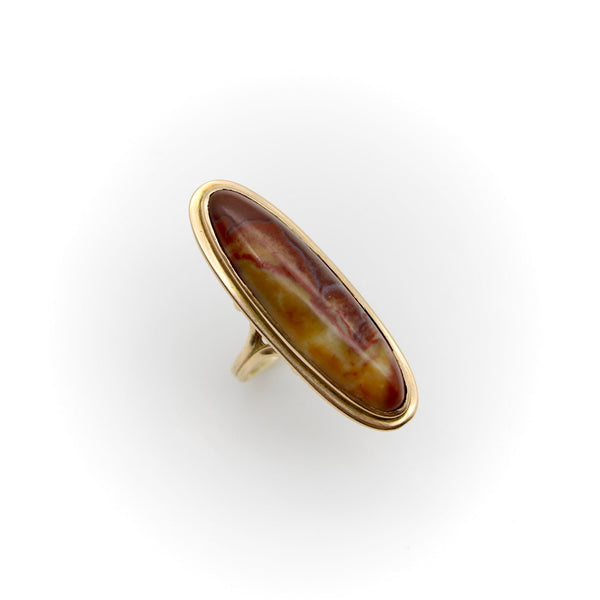 Victorian 18K Gold and Agate Cabochon Ring ring Kirsten's Corner Jewelry 